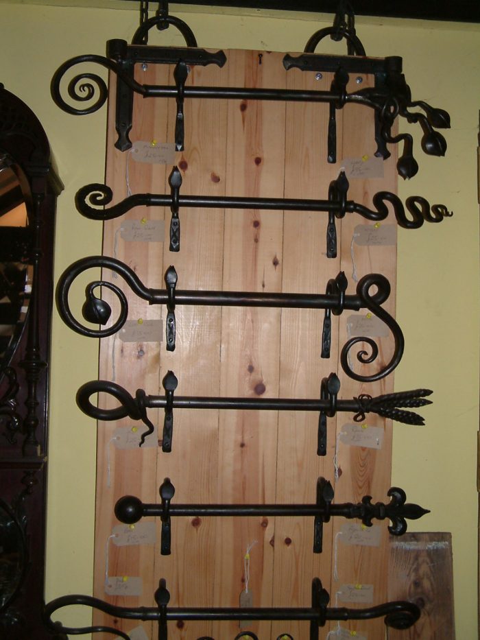Decorative iron curtain poles
