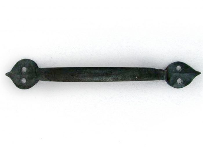 Traditional black metal door handle