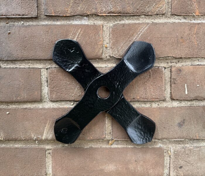 8" Hand Forged Small X Spade End Pattress Plates